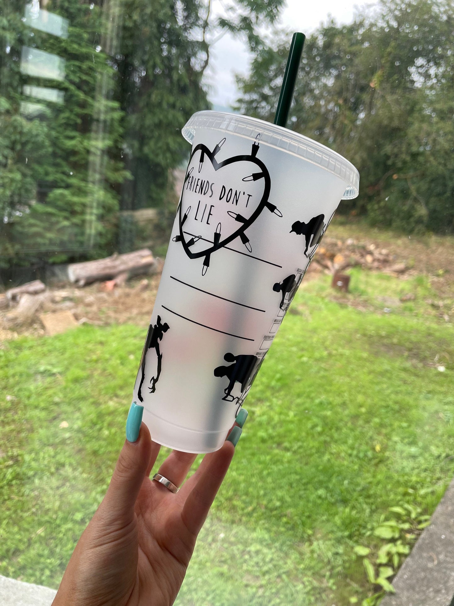STRANGE Cold Cup | Themed Design Logo Cup Vinyl Decal | Cup With Straw | Personalised Reusable Cup