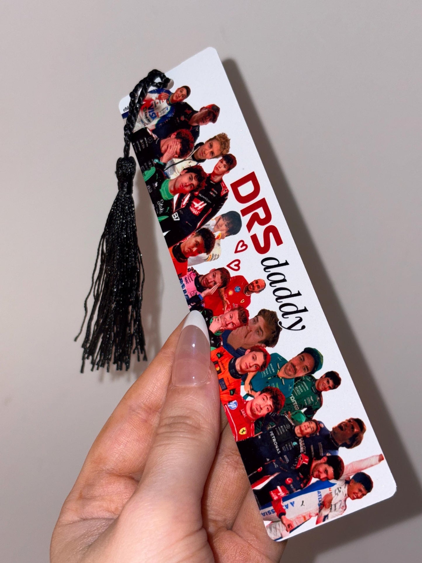 DRS Daddy Formula 1 Metal Bookmark with Tassel | Funny F1 Gift for Book Lovers, Motorsport Romance Bookmark, BookTok Accessories