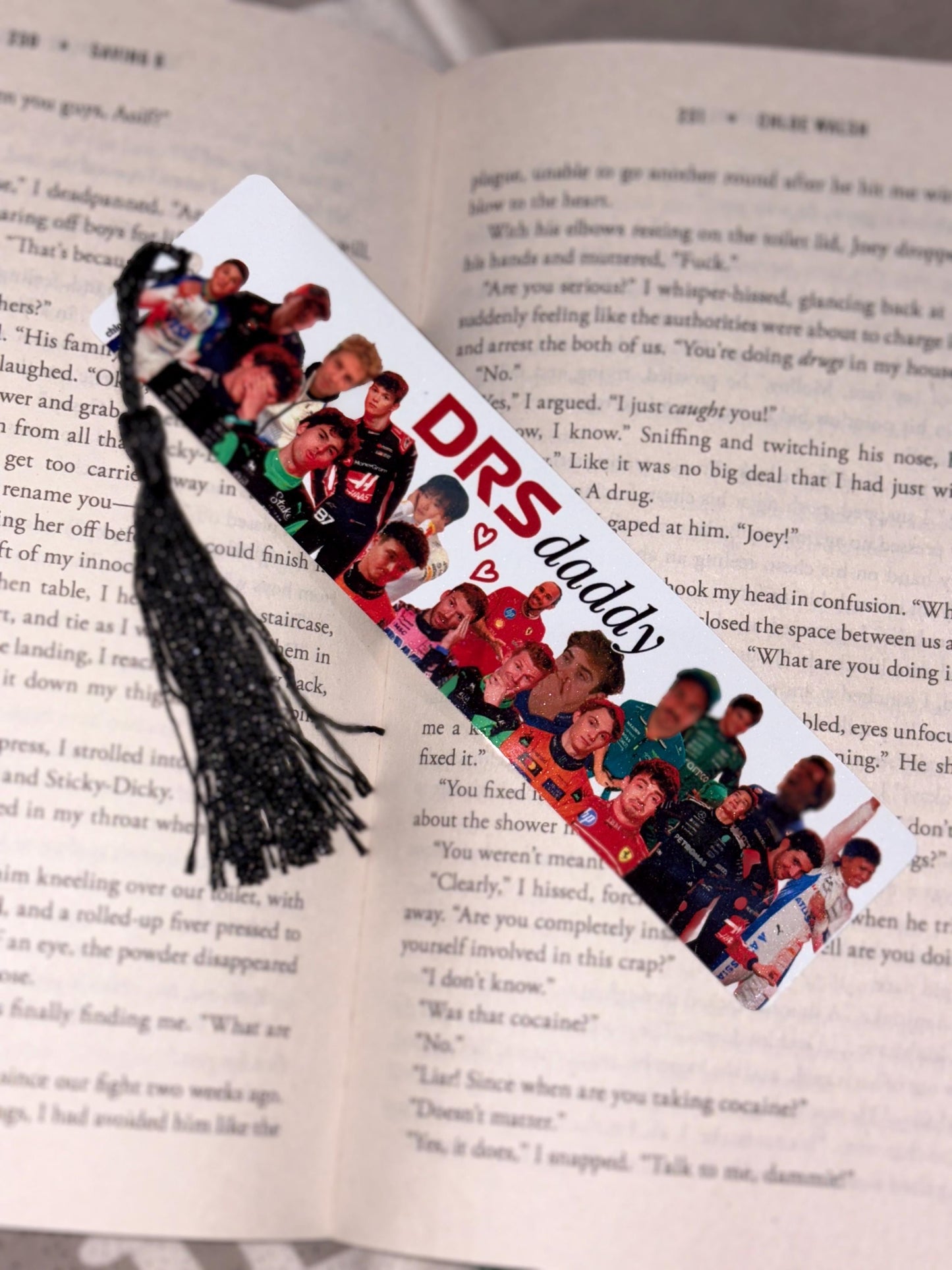 DRS Daddy Formula 1 Metal Bookmark with Tassel | Funny F1 Gift for Book Lovers, Motorsport Romance Bookmark, BookTok Accessories