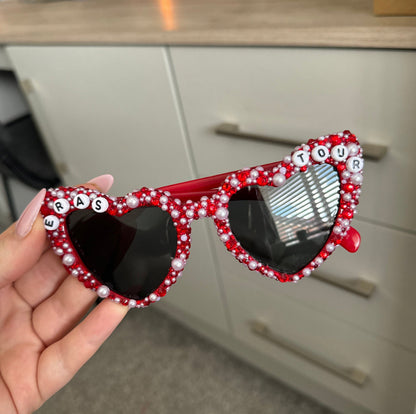 concert glasses - red heart