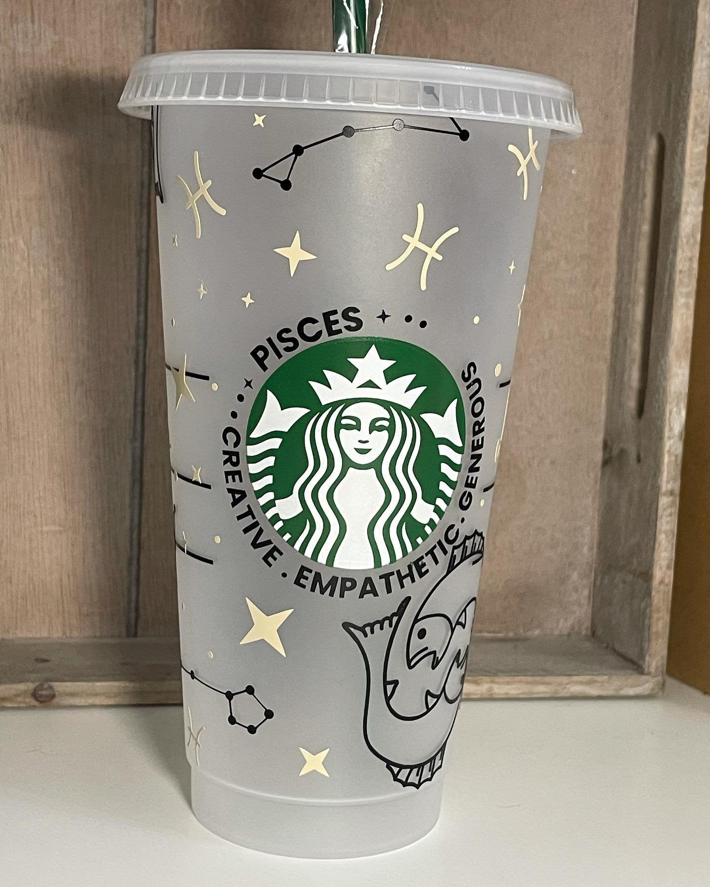 ZODIAC Cold Cup | Astrological Astrology Star Sign | Personalised Starbucks Reusable Cold Cup | Custom Sbux Tumbler