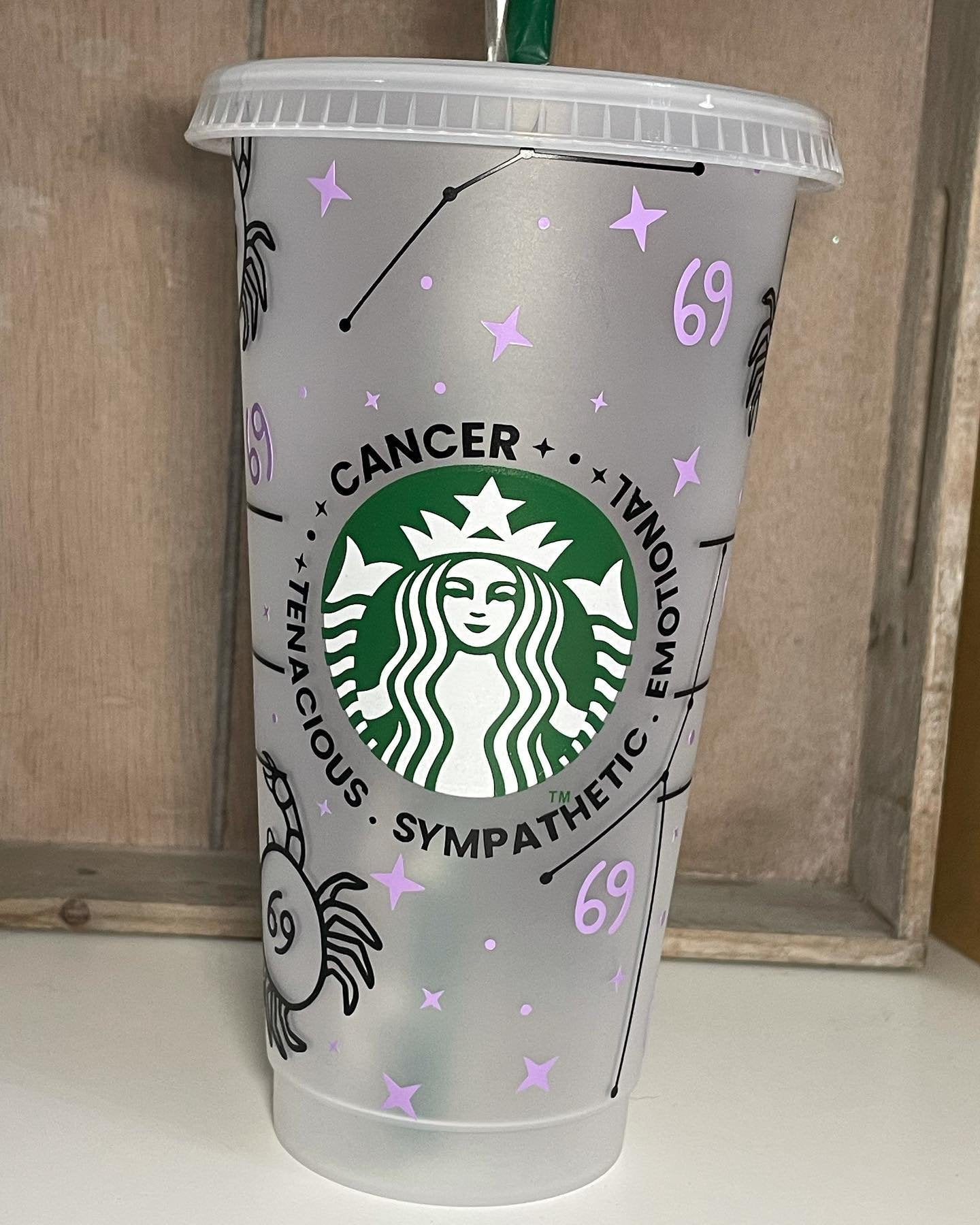 ZODIAC Cold Cup | Astrological Astrology Star Sign | Personalised Starbucks Reusable Cold Cup | Custom Sbux Tumbler