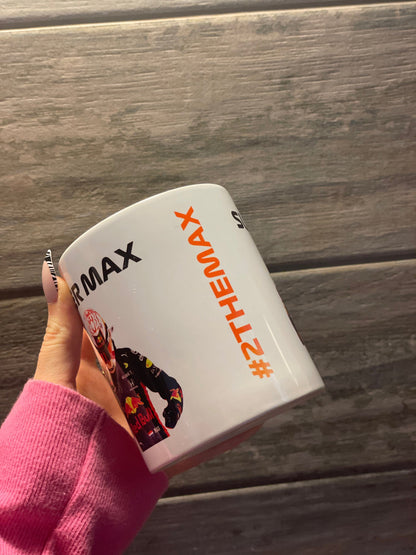 SUPER MAX F1 Mug | Max Verstappen World Champion | Red Bull Formula 1 Christian Horner Checo Perez Ceramic Cup