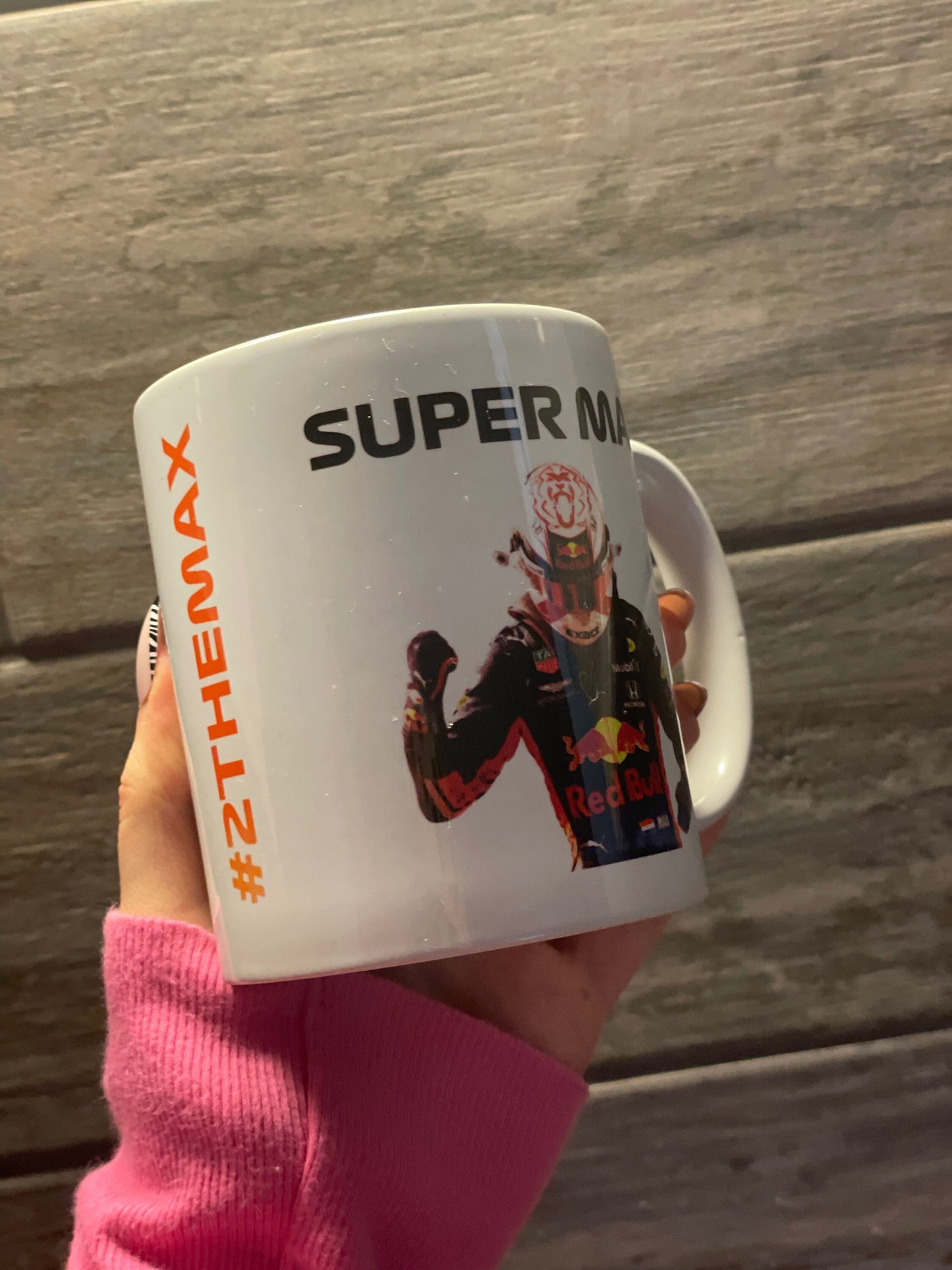 SUPER MAX F1 Mug | Max Verstappen World Champion | Red Bull Formula 1 Christian Horner Checo Perez Ceramic Cup