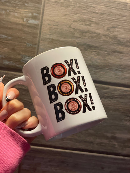 box box box F1 mug