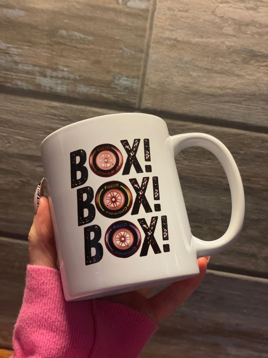 box box box F1 mug