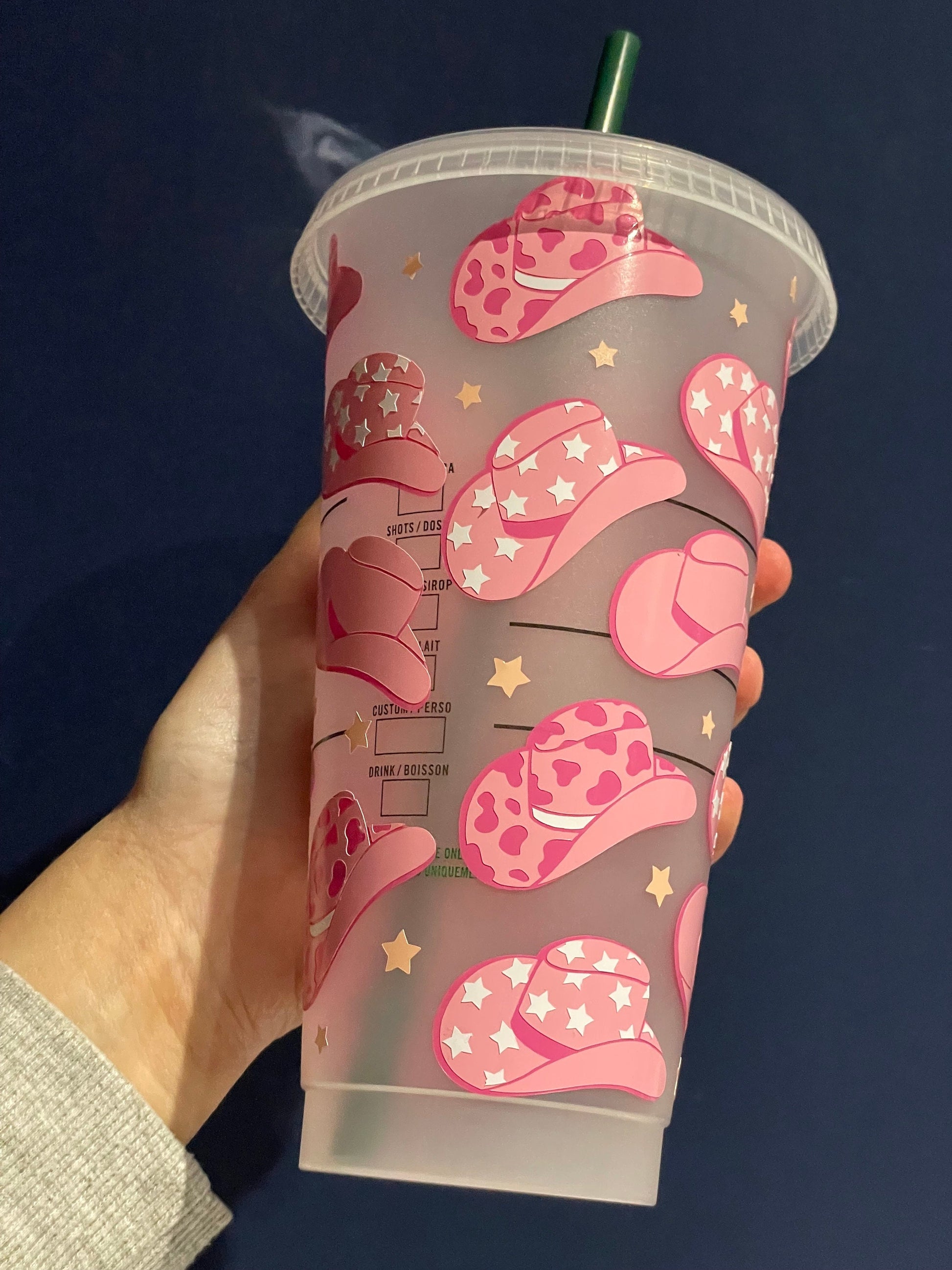 FUNKY COWBOY Custom Cold Cup UK | Western Theme Tumbler Designs | Customisable Cold Cups | Straw and Lid Included