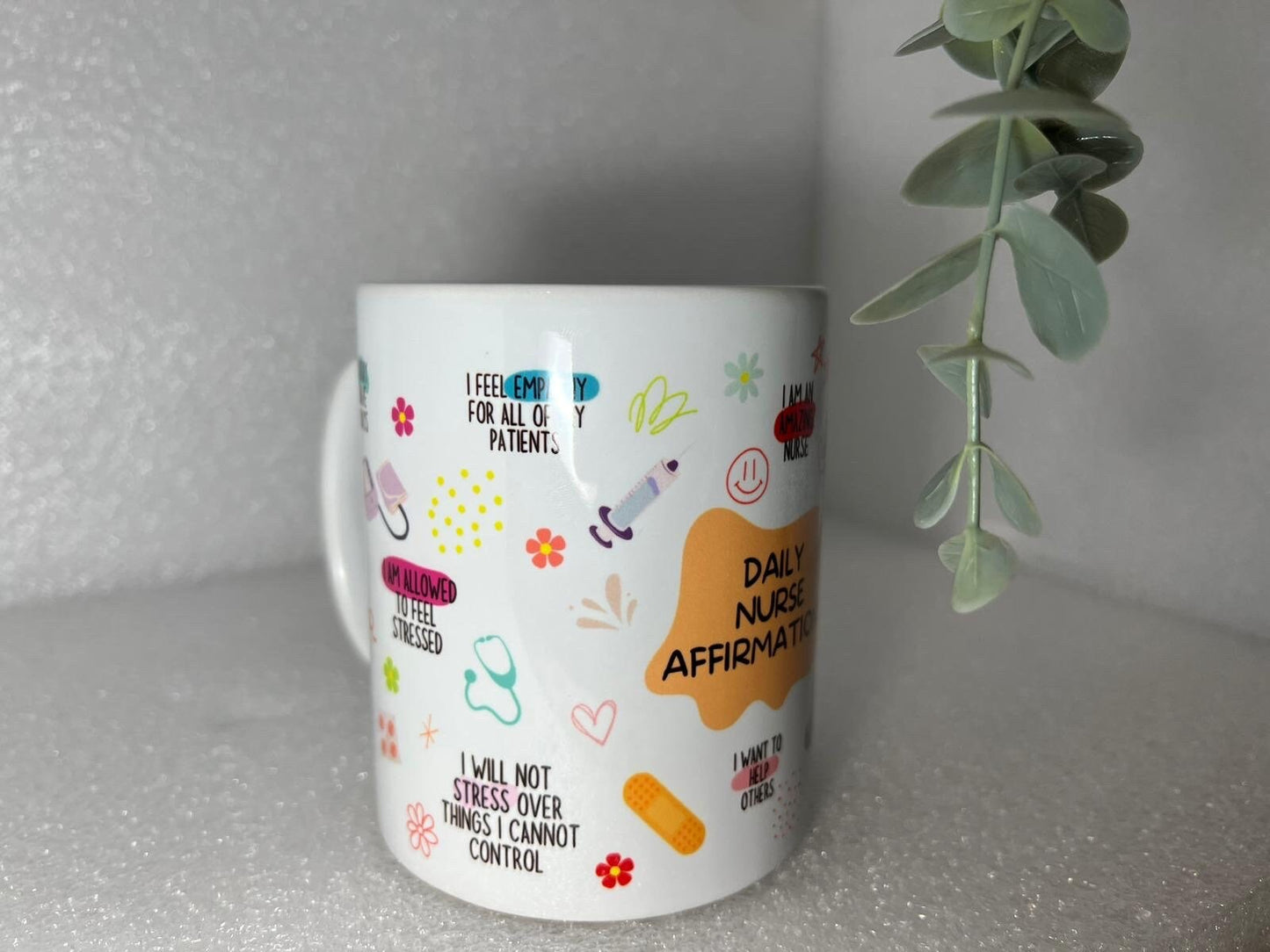 DAILY NURSE AFFIRMATIONS Mug | Mindfulness Morning Mug Gift Motivational Mug Manifest Affirmation Mindful Nursing Gift Healthcare Assistant