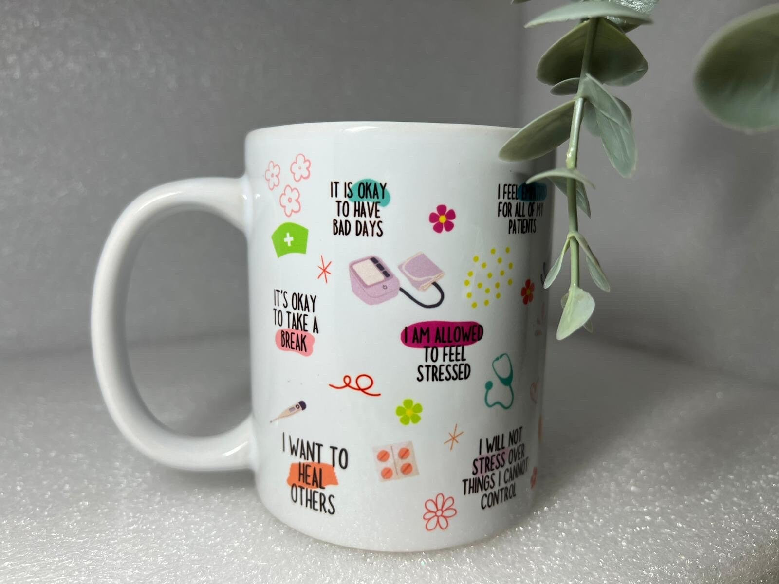 DAILY NURSE AFFIRMATIONS Mug | Mindfulness Morning Mug Gift Motivational Mug Manifest Affirmation Mindful Nursing Gift Healthcare Assistant