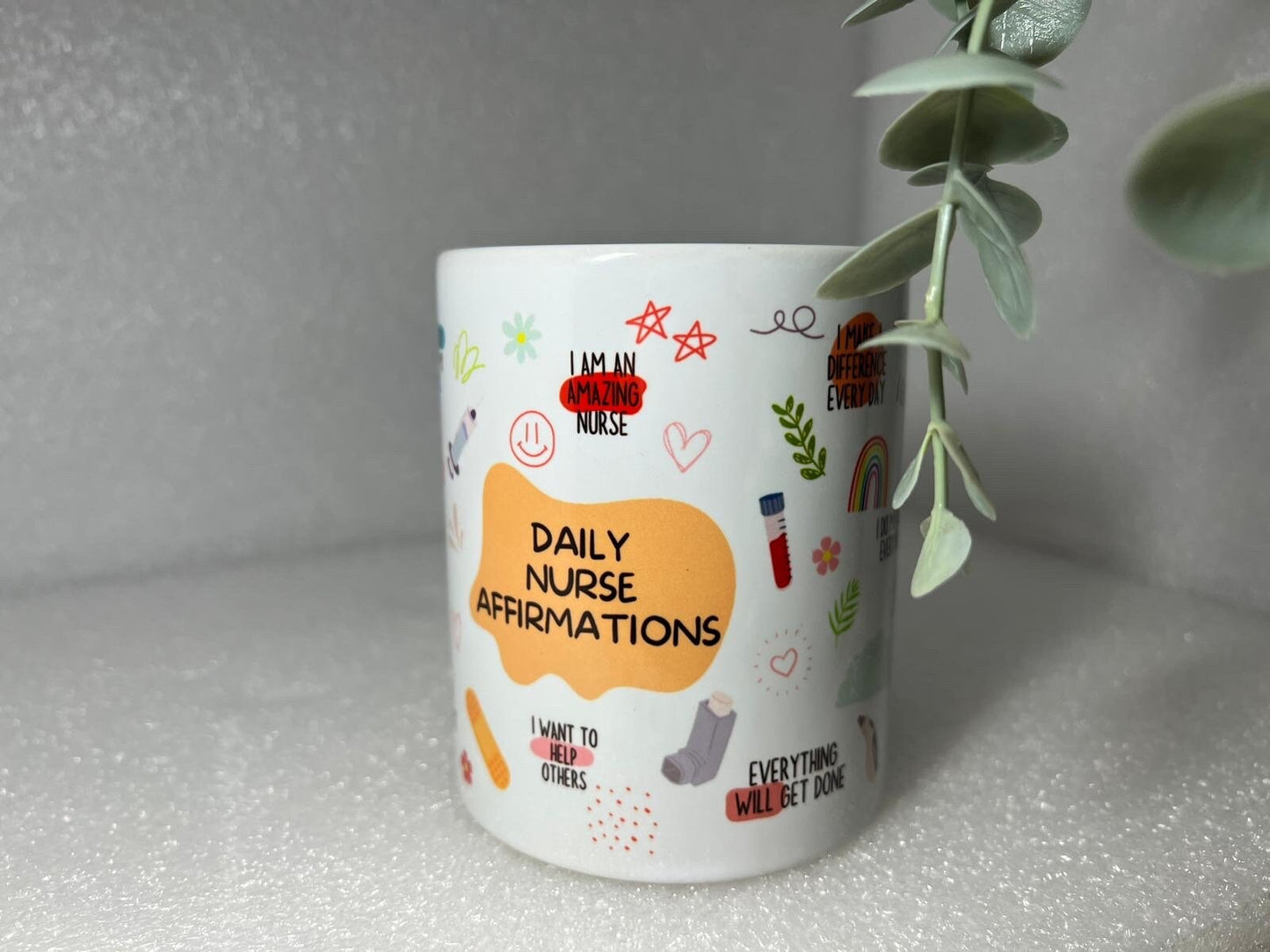 DAILY NURSE AFFIRMATIONS Mug | Mindfulness Morning Mug Gift Motivational Mug Manifest Affirmation Mindful Nursing Gift Healthcare Assistant