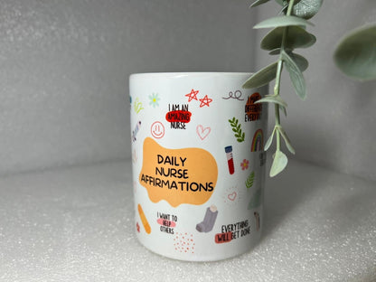 DAILY NURSE AFFIRMATIONS Mug | Mindfulness Morning Mug Gift Motivational Mug Manifest Affirmation Mindful Nursing Gift Healthcare Assistant