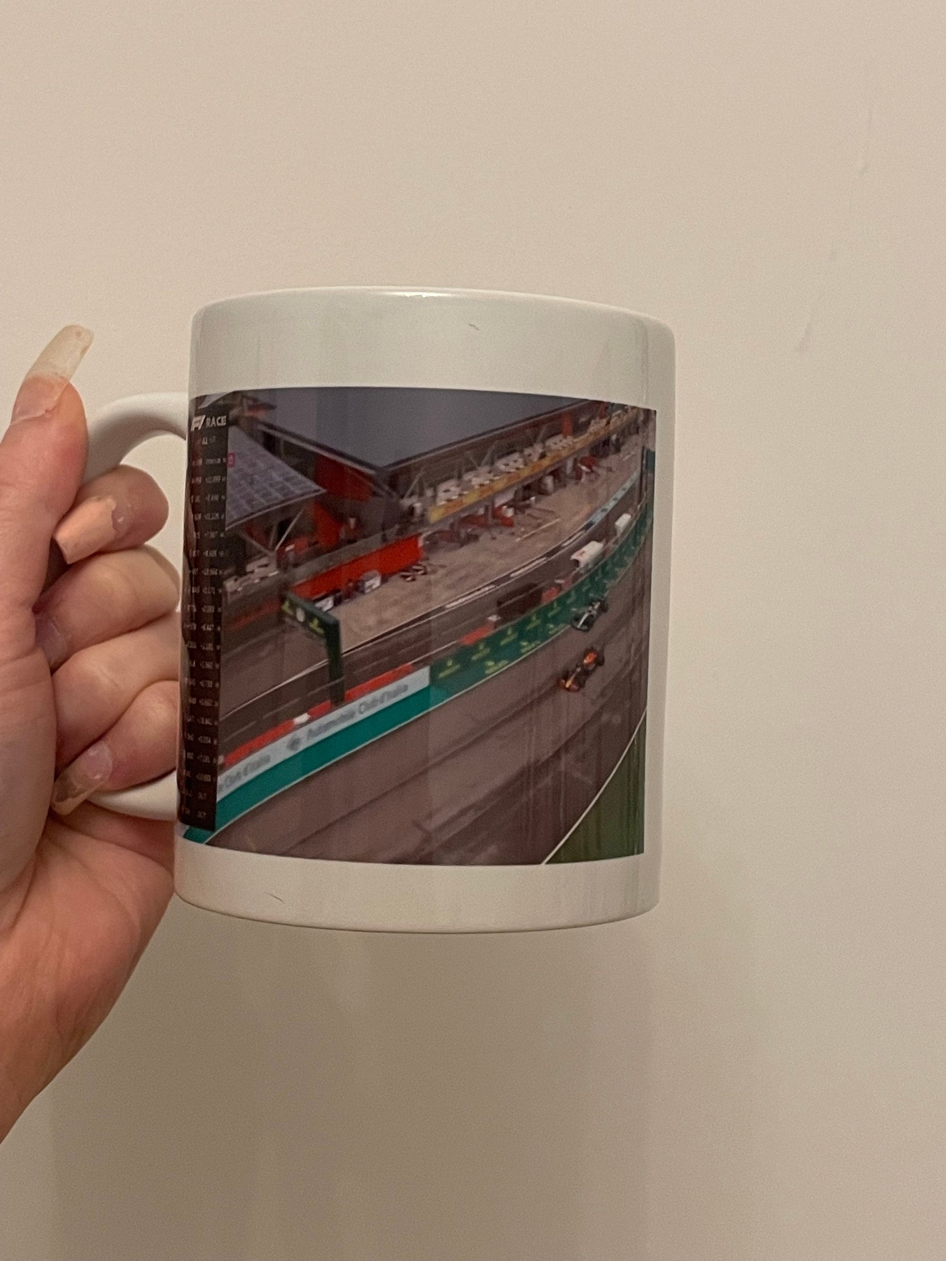 VERSTAPPEN LAPPING HAMILTON Mug | Funny F1 Coffee Cup Formula One Crash Mercedes Red Bull Max Verstappen Lewis Hamilton Ceramic