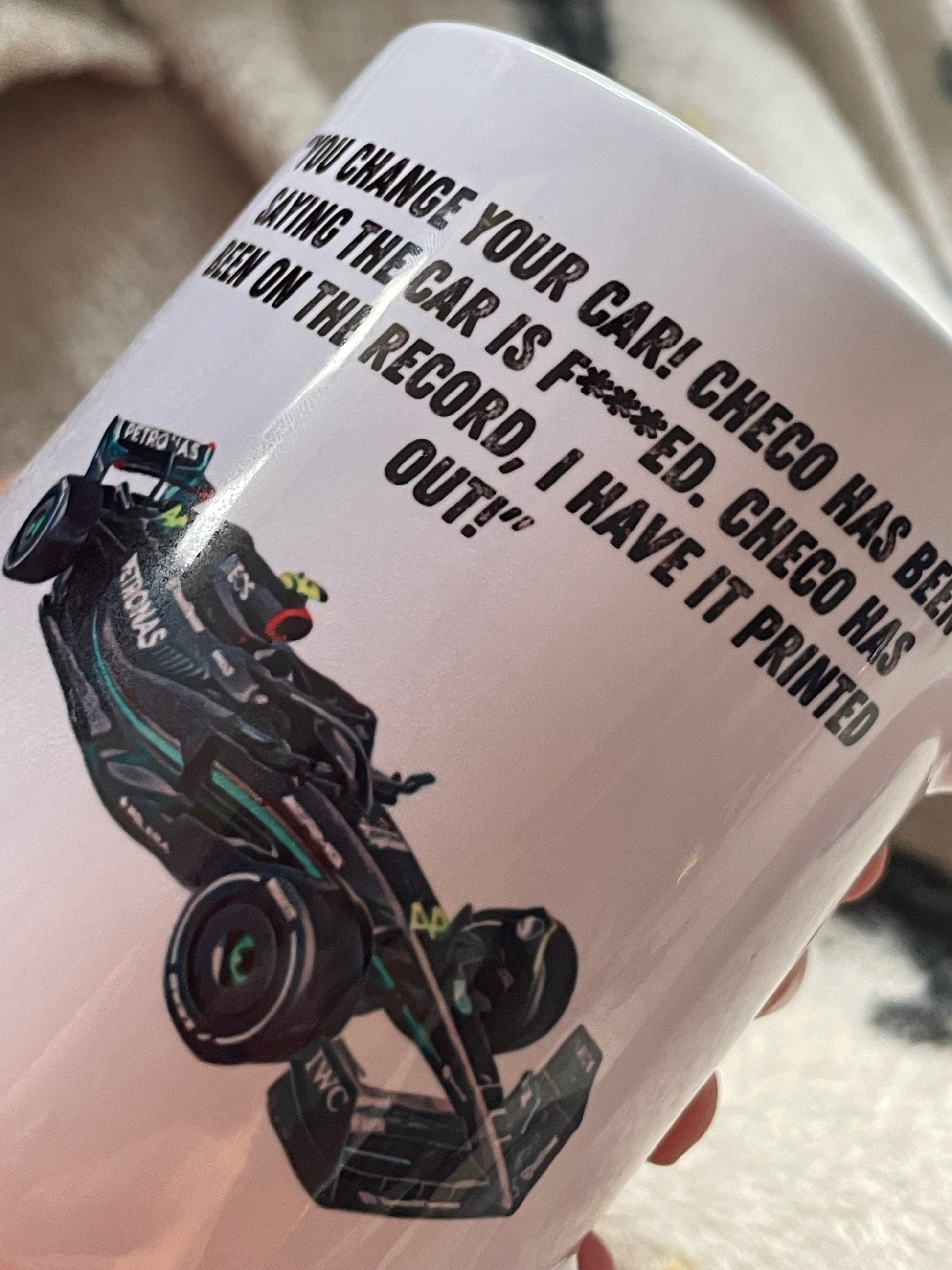 F1 HORNER & TOTO Ceramic Mug | Drive to Survive Coffee Cup | Formula 1 Car Humour Banter | Red Bull Mercedes