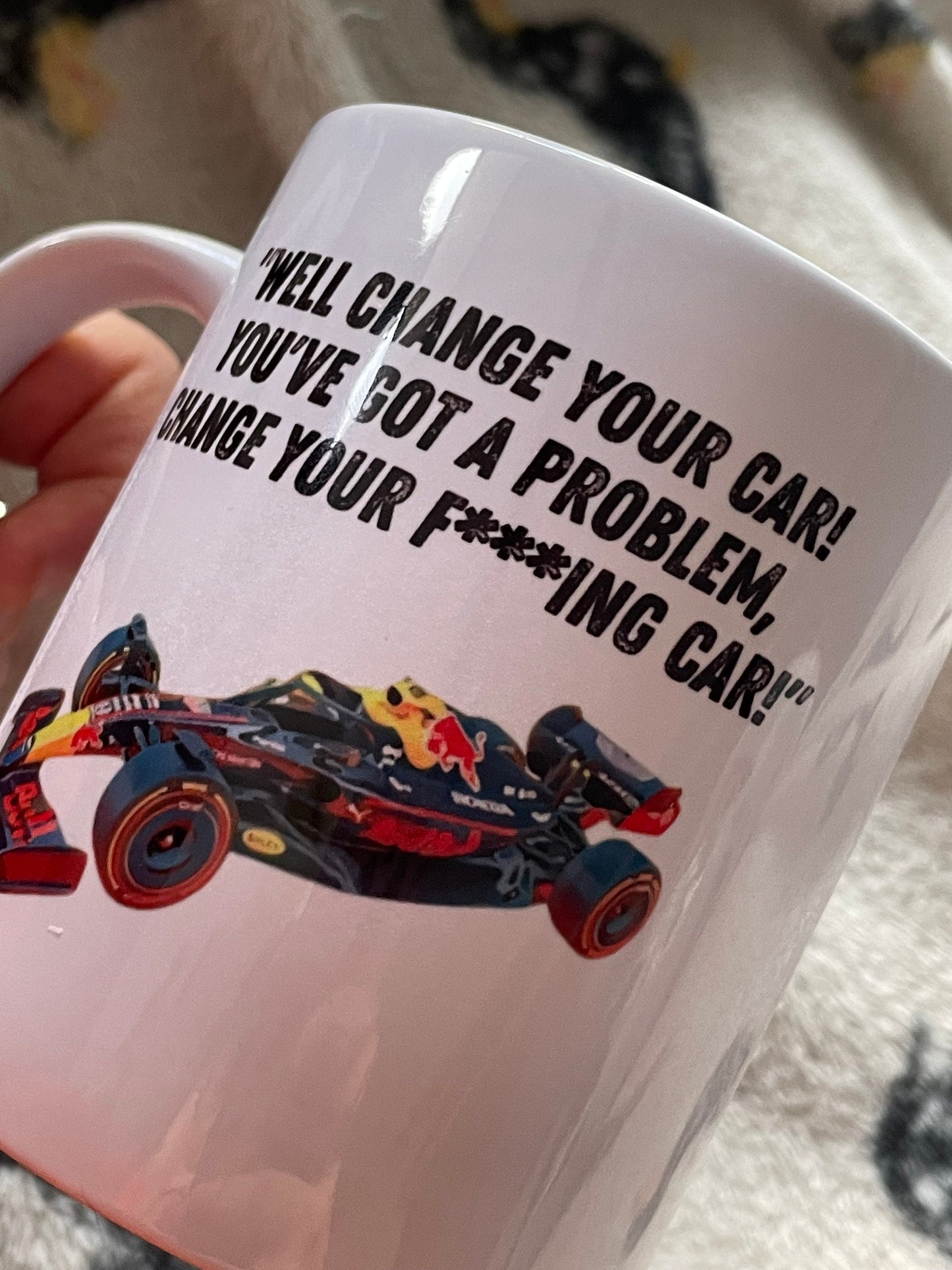 F1 HORNER & TOTO Ceramic Mug | Drive to Survive Coffee Cup | Formula 1 Car Humour Banter | Red Bull Mercedes