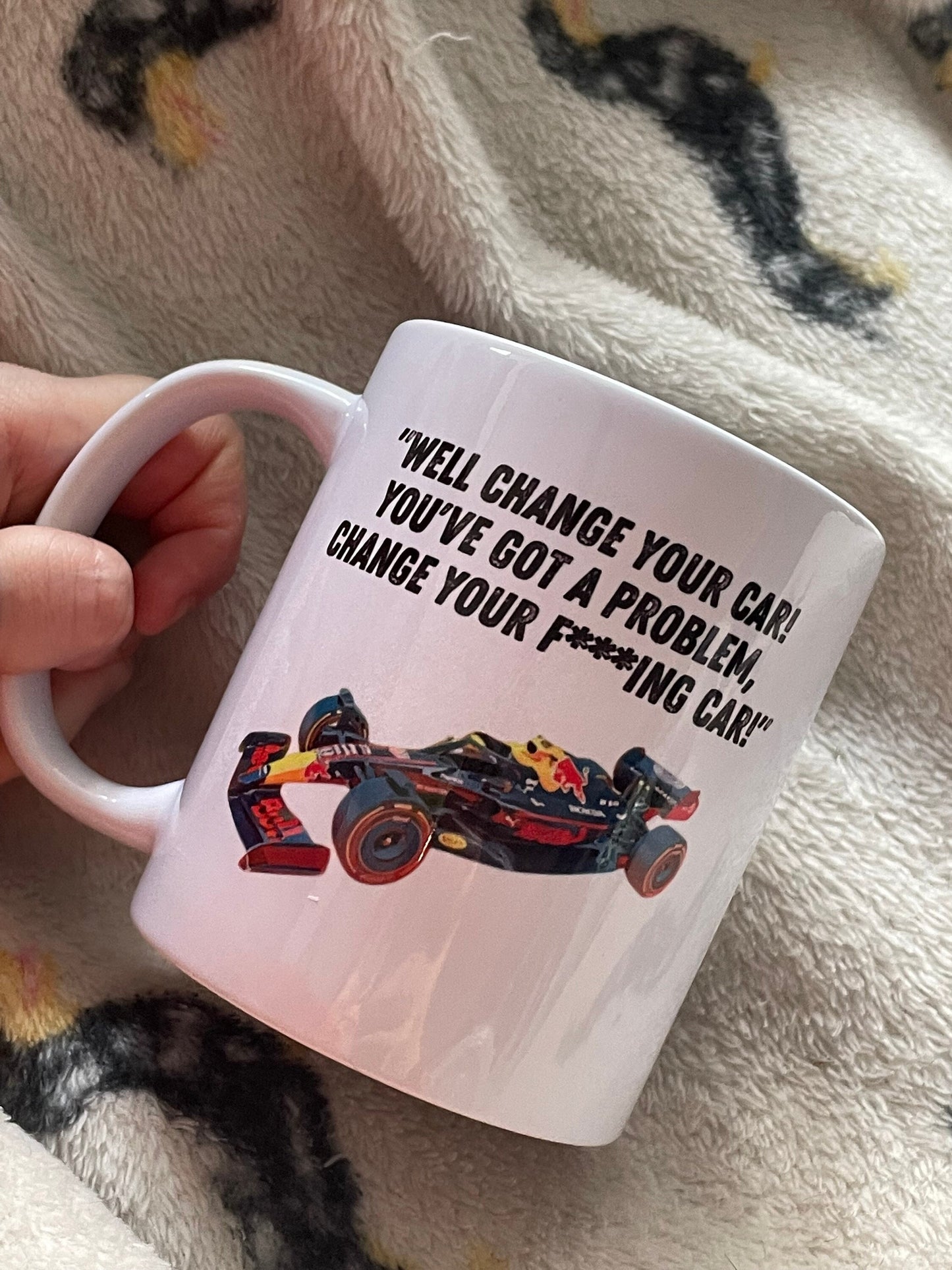 F1 HORNER & TOTO Ceramic Mug | Drive to Survive Coffee Cup | Formula 1 Car Humour Banter | Red Bull Mercedes