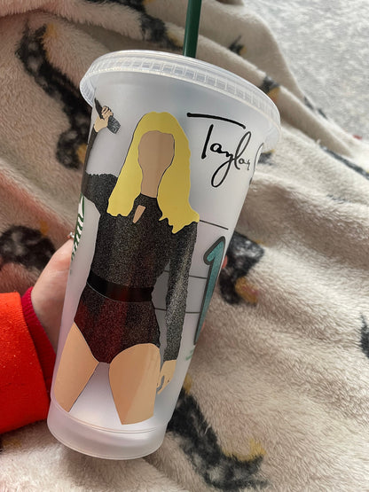 TAYLOR SWIFT Era Tour Cold Cup UK | Starbucks Tumbler Swiftie Lover | Customisable Cold Cups | Straw and Lid Included