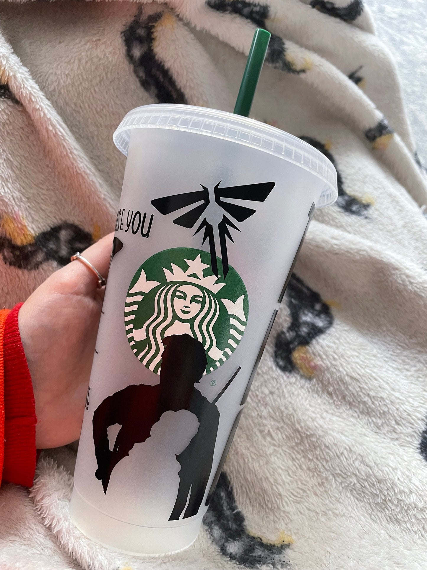 LAST OF US Cold Cup Uk | Starbucks Tumbler Joel Ellie Survival Game | Customisable Cold Cups | Straw and Lid Included