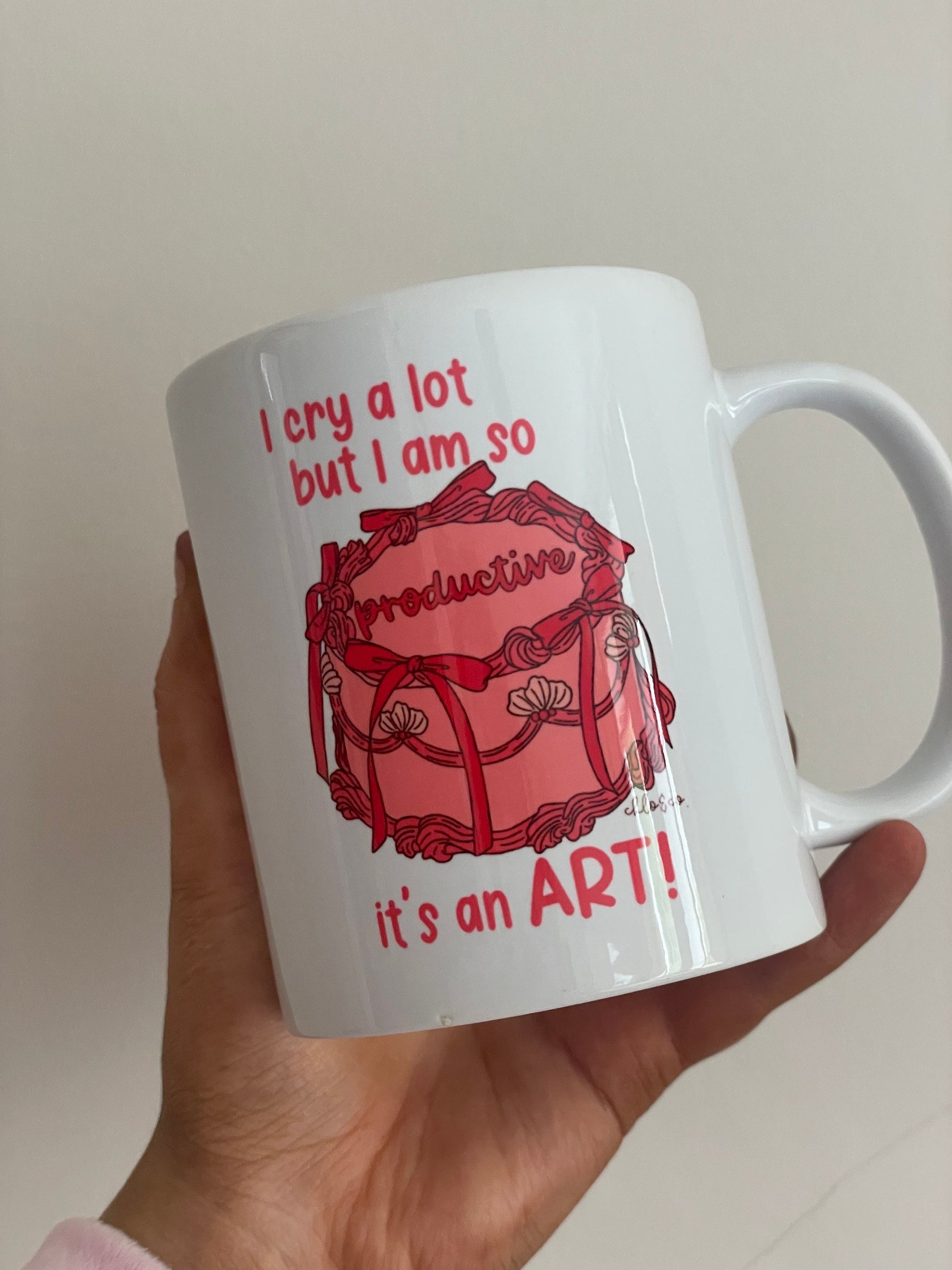 TAYLOR SWIFT I Can Do It With a Broken Heart Ceramic Mug | Icdiwabh Cry a Lot Productive Cup | Ttpd Hand Drawn Cake Cup | Eras Tour Merch