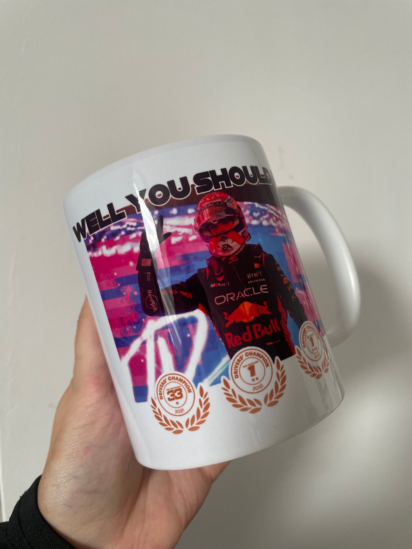 MAX VERSTAPPEN MUG | Who's Afraid of Little Old Me Ceramic Mug | Waolom World Champion F1 Humour | World Champion Formula One MV1 Dutch TS13