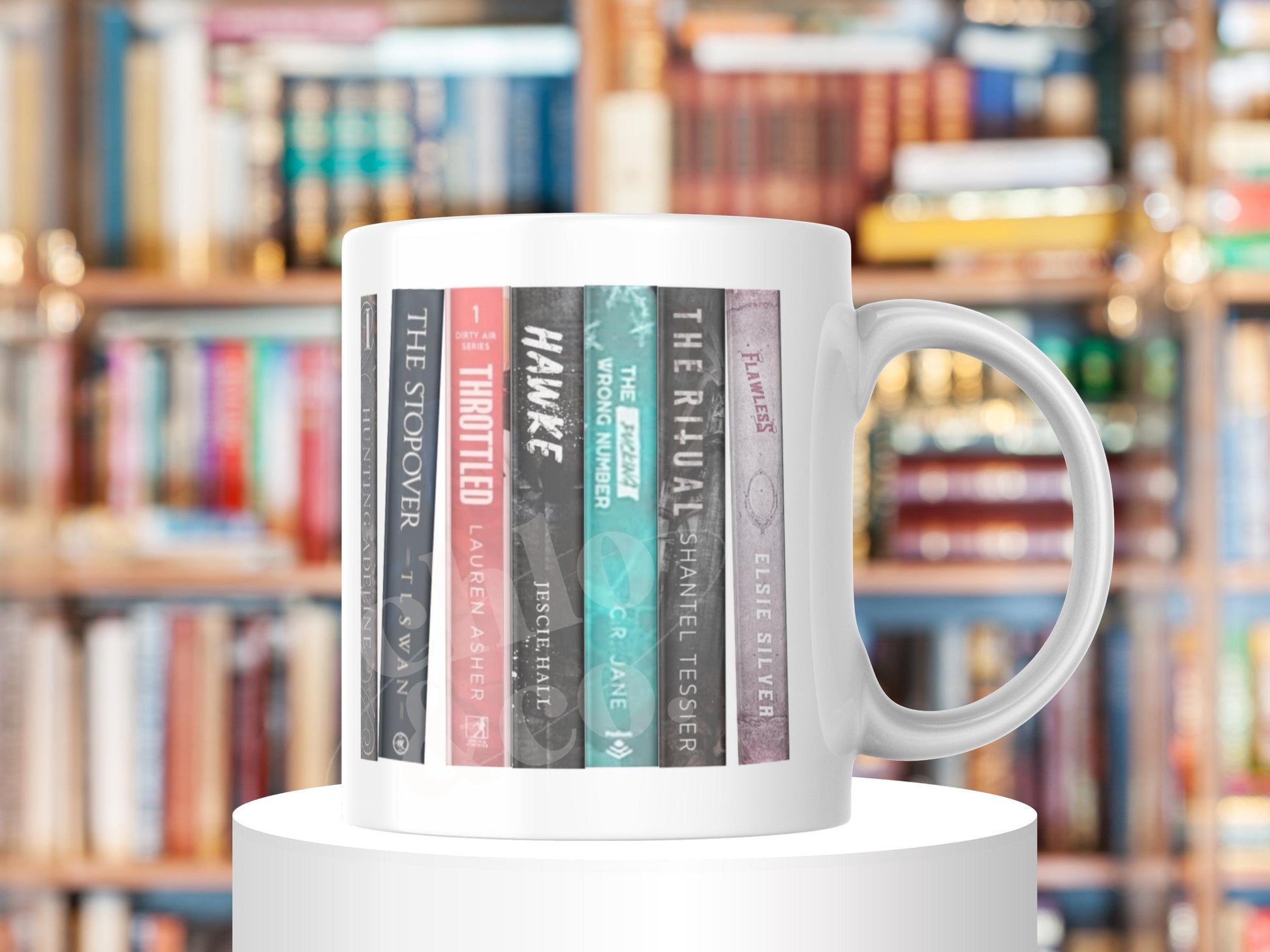 CUSTOM BOOK STACK Mug | Book Lover Coffee Tea Bookshelf Personalised Favourite Books | Book Club Romance Fantasy Bookworm Bookish Reader