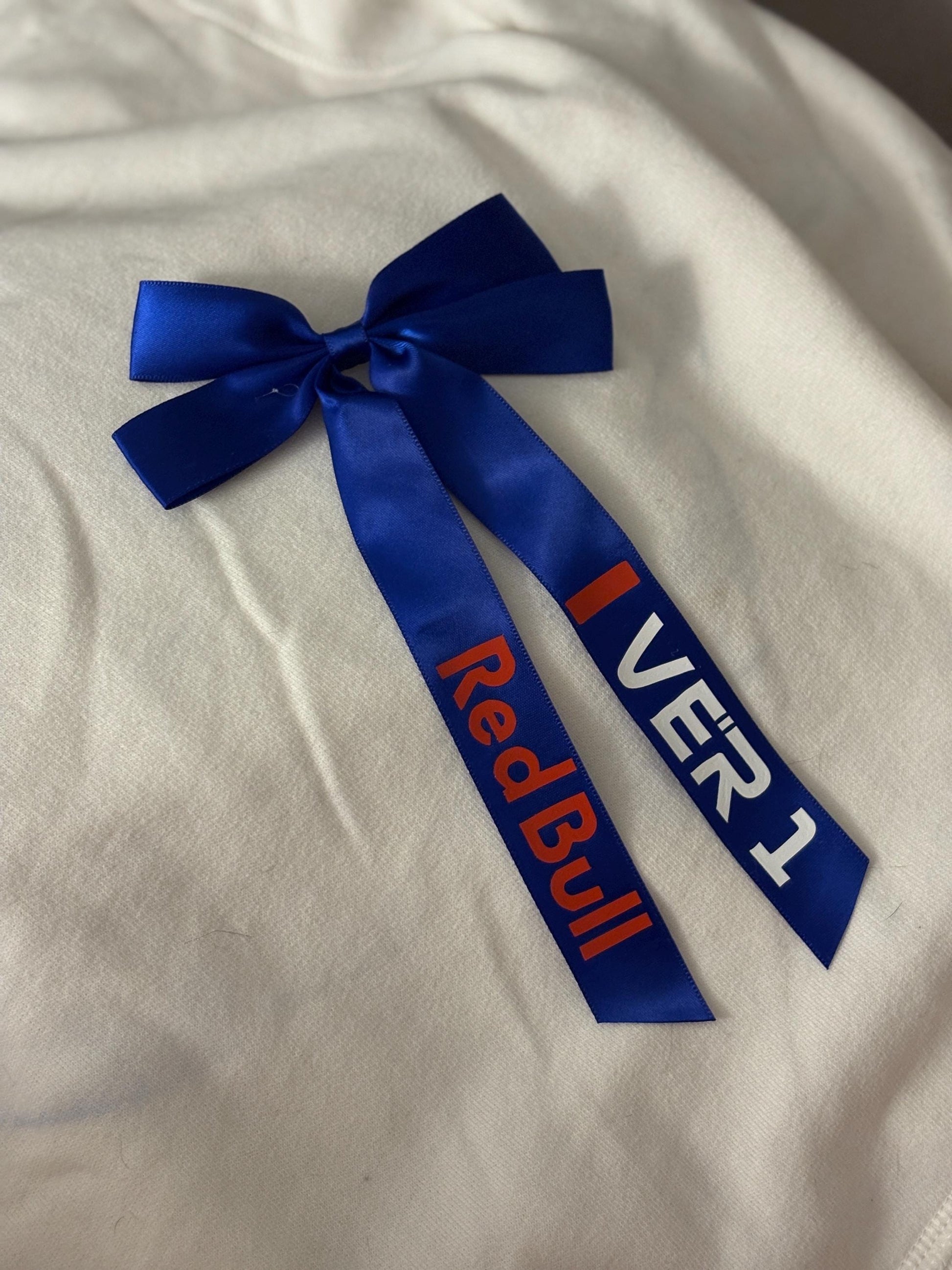 Custom F1 Hair Bow | Formula 1 Team & Driver Ribbon Bow | Race Day Accessory | Handmade Team Colour Hair Bow for F1 Fans