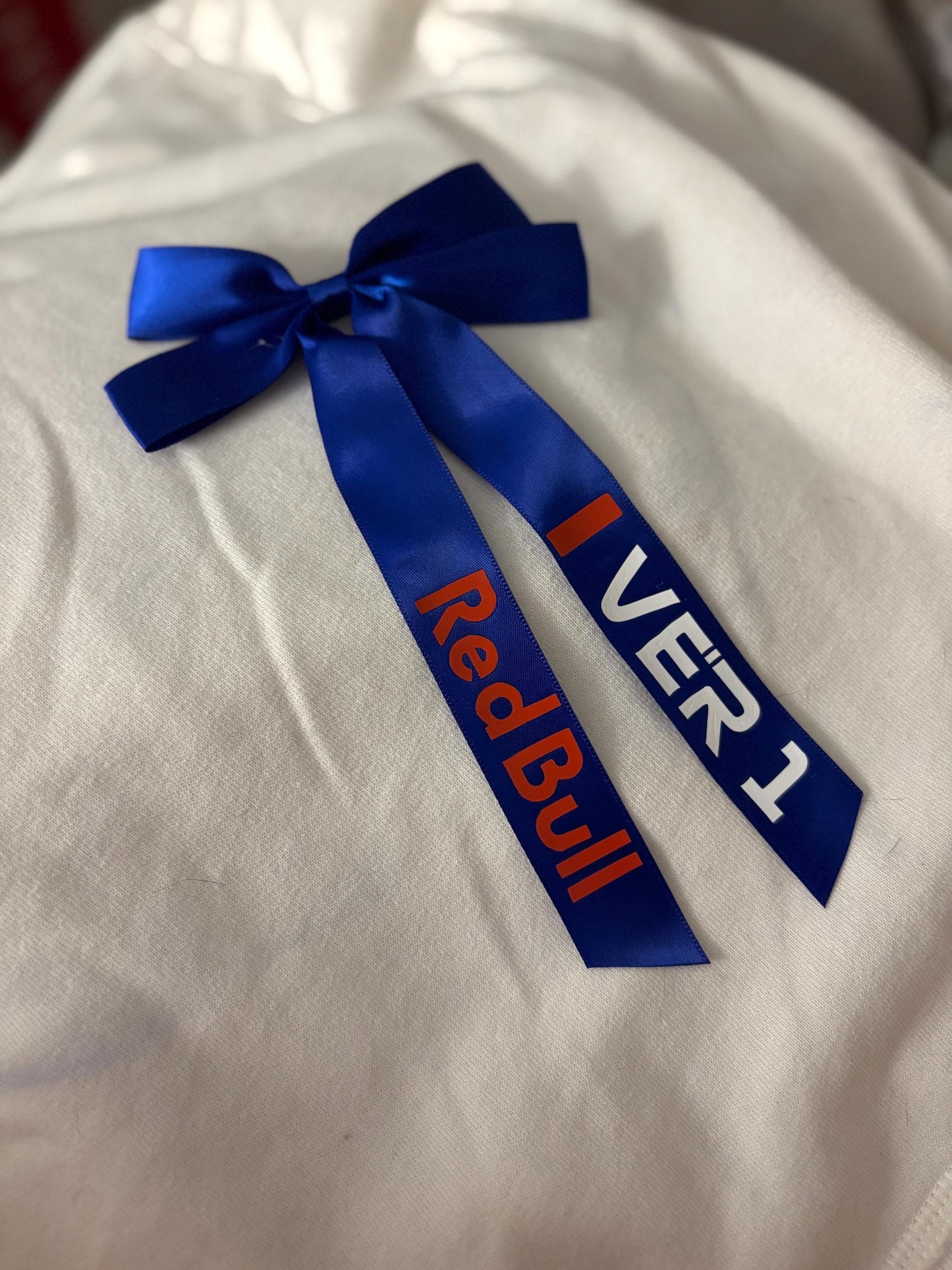 Custom F1 Hair Bow | Formula 1 Team & Driver Ribbon Bow | Race Day Accessory | Handmade Team Colour Hair Bow for F1 Fans