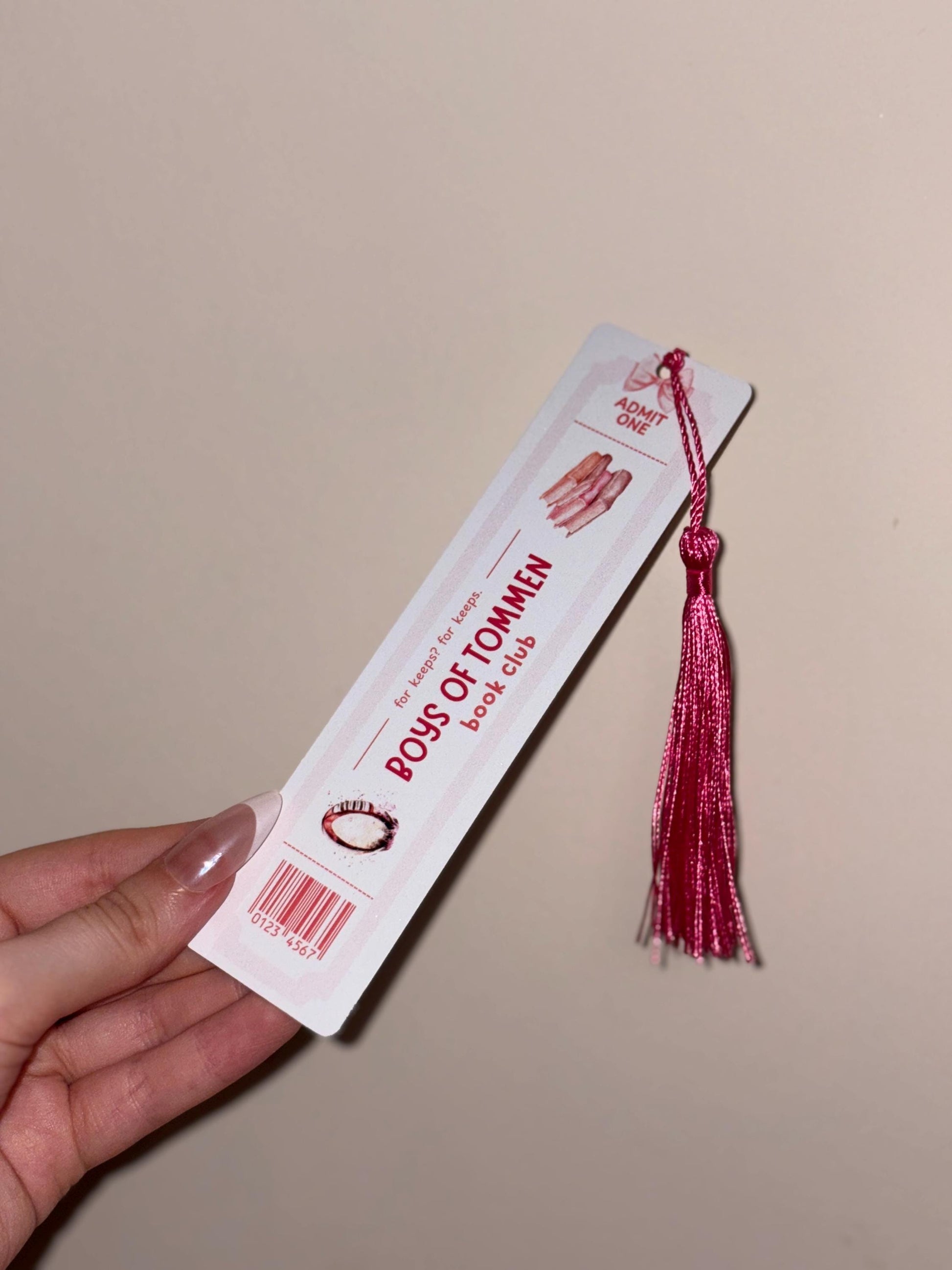 Boys of Tommen Book Club Metal Bookmark with Tassel | Ticket Stub Sports Romance Reader Books Binding 13 Keeping 13 Book Series