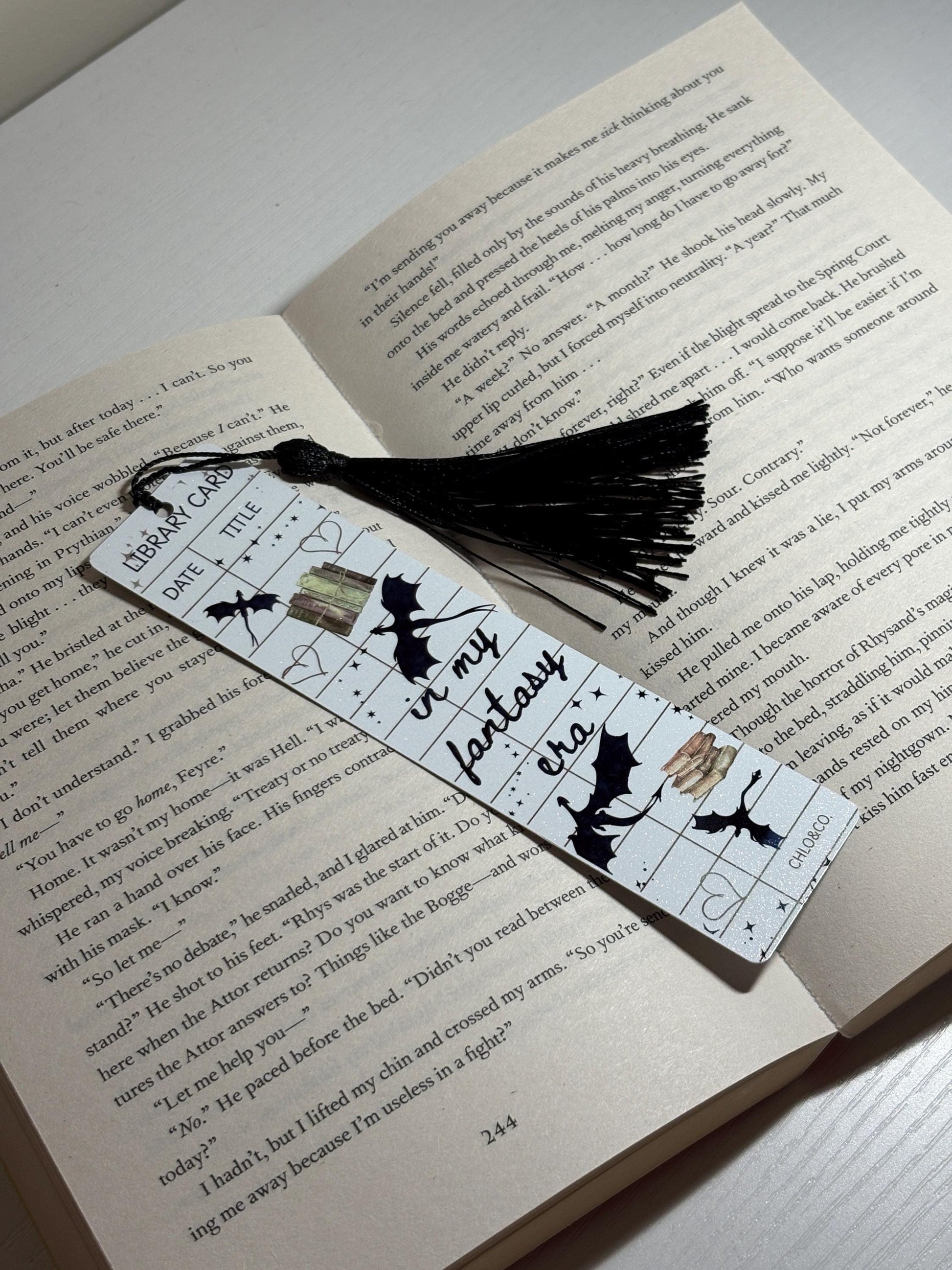 In My Fantasy Era Metal Bookmark with Tassel | Fantasy Romance Reader Bookish Gift Dragons and Books acotar Iron Flame
