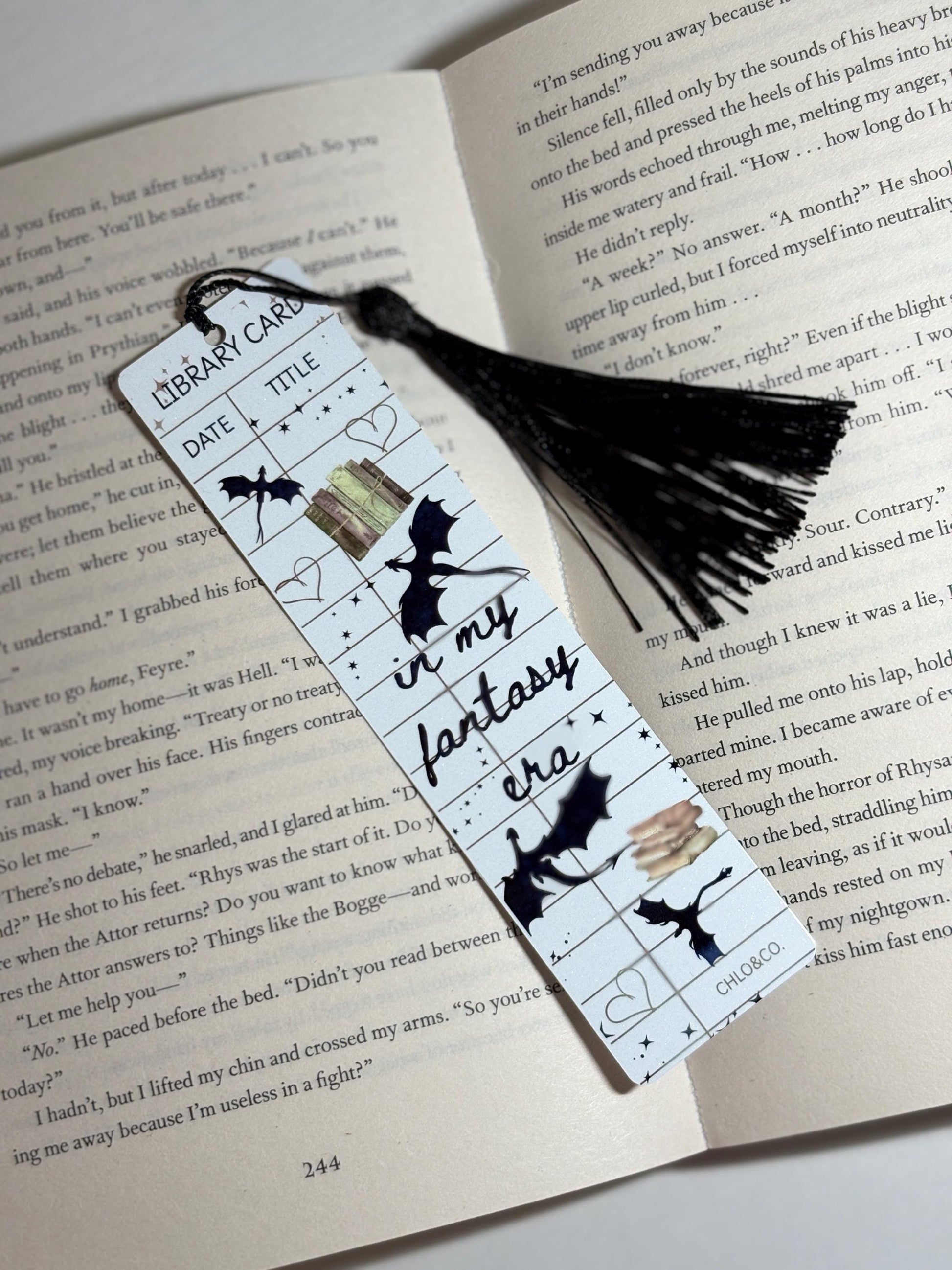 In My Fantasy Era Metal Bookmark with Tassel | Fantasy Romance Reader Bookish Gift Dragons and Books acotar Iron Flame
