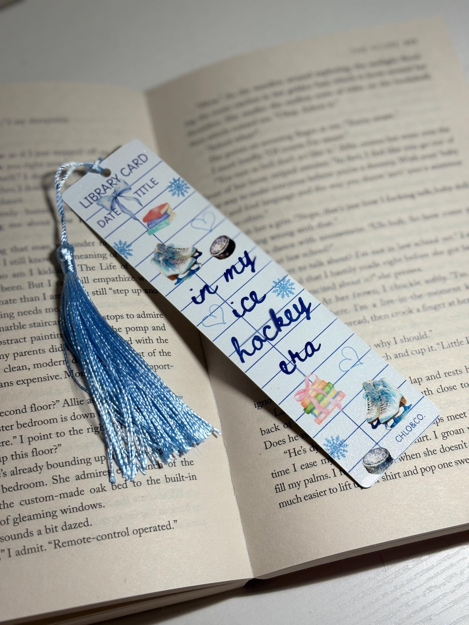 In My Ice Hockey Era Metal Bookmark with Tassel | Sports Romance Reader Accessory Bookish Gift | Icebreaker Off Campus