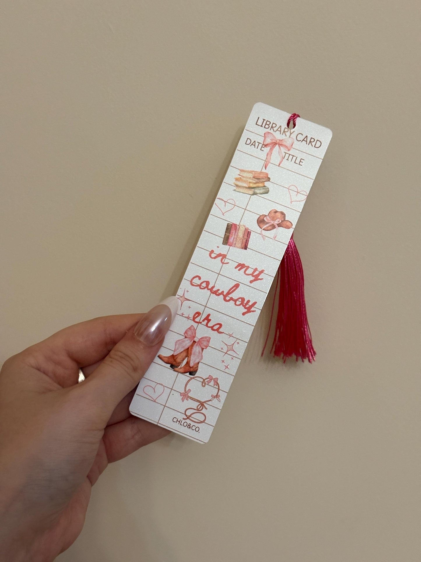 In My Cowboy Era Metal Bookmark with Tassel | Western Cowgirl Boots Bows | Country Romance Reader Bookish Gift