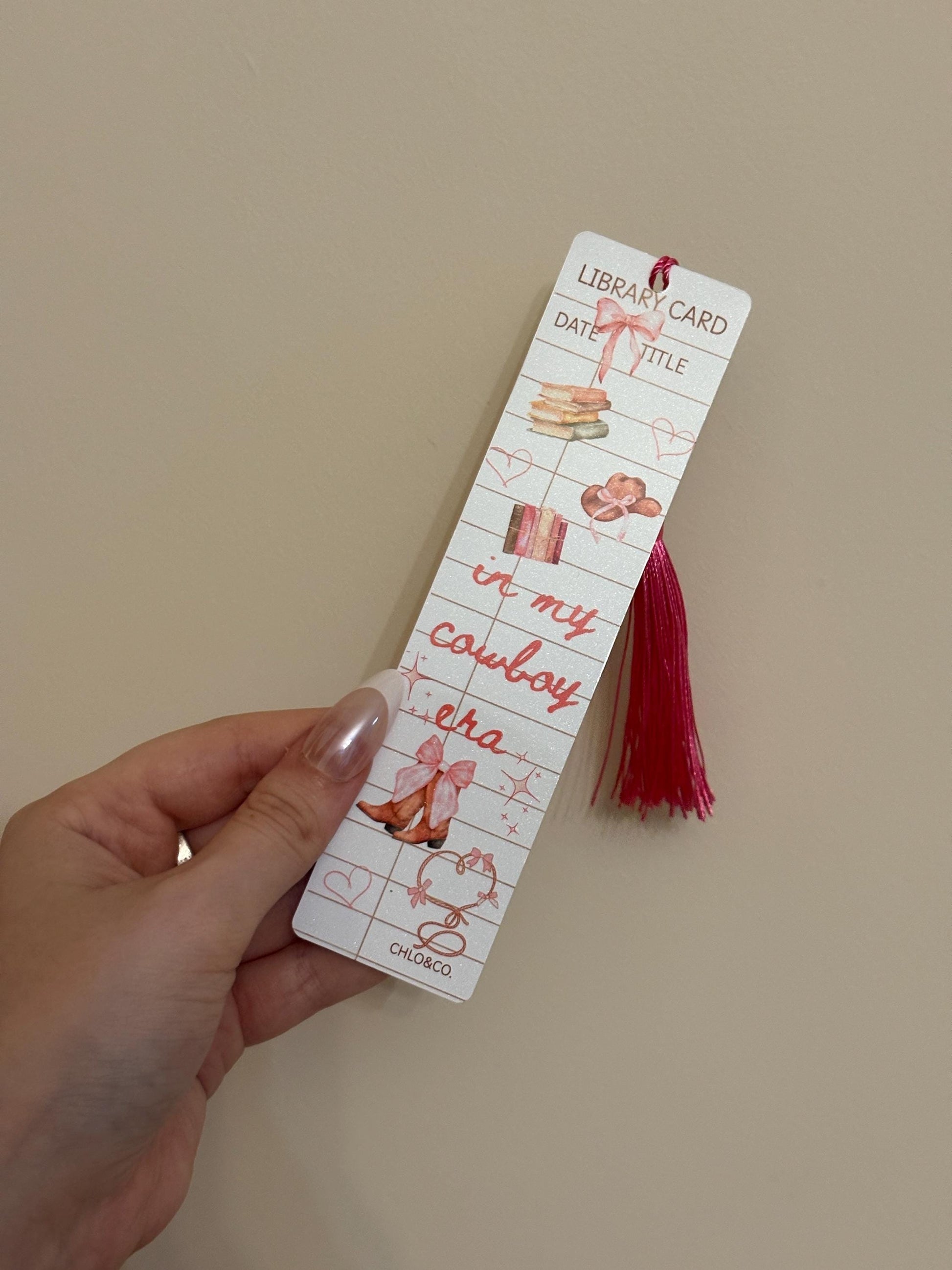 In My Cowboy Era Metal Bookmark with Tassel | Western Cowgirl Boots Bows | Country Romance Reader Bookish Gift