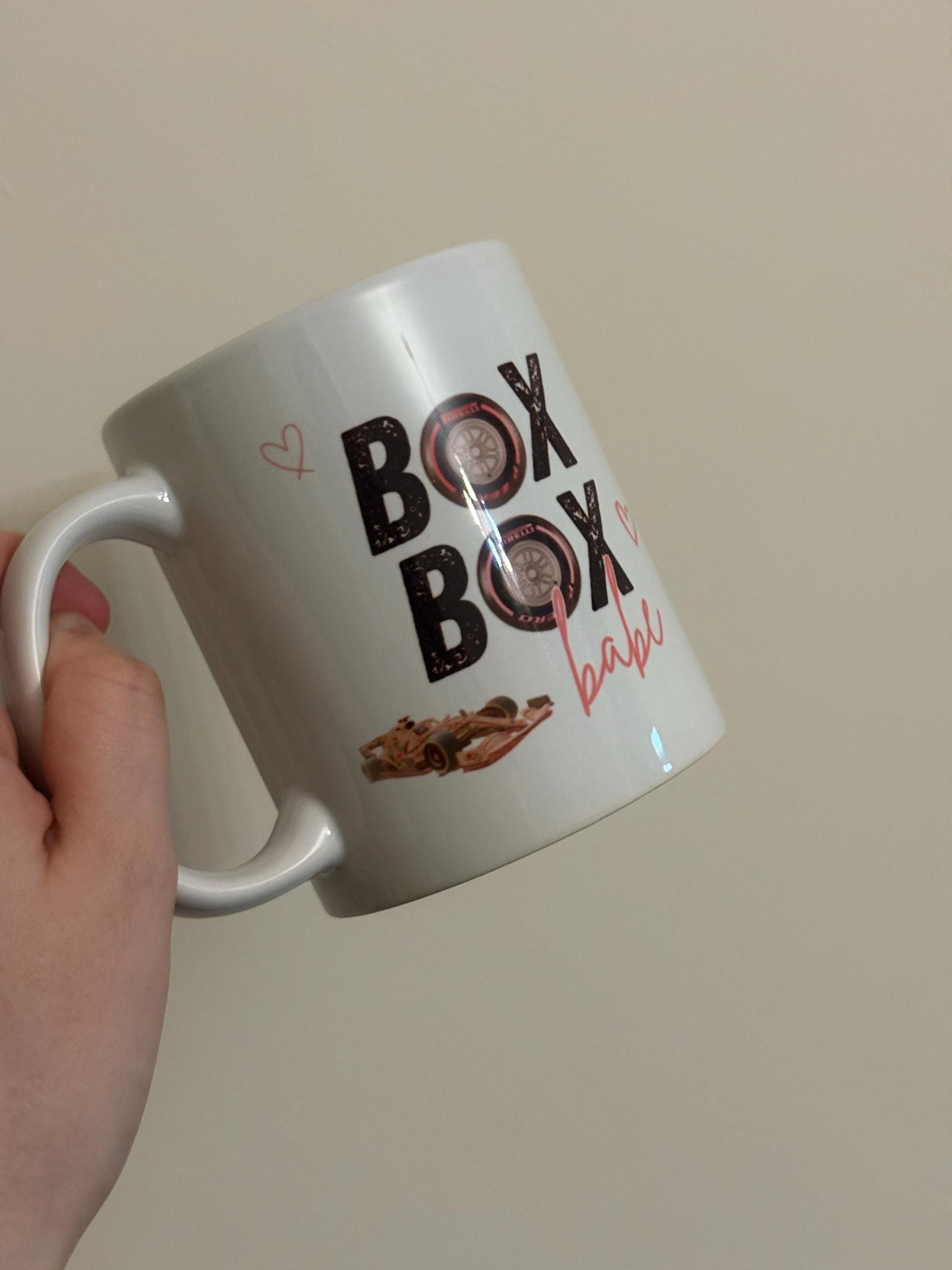 Box Box Babe Mug | Smut & Speed F1 Inspired Mug | Spicy Bookish Gift | Formula 1 Booktok Mug | F1 Mug for Romance Readers