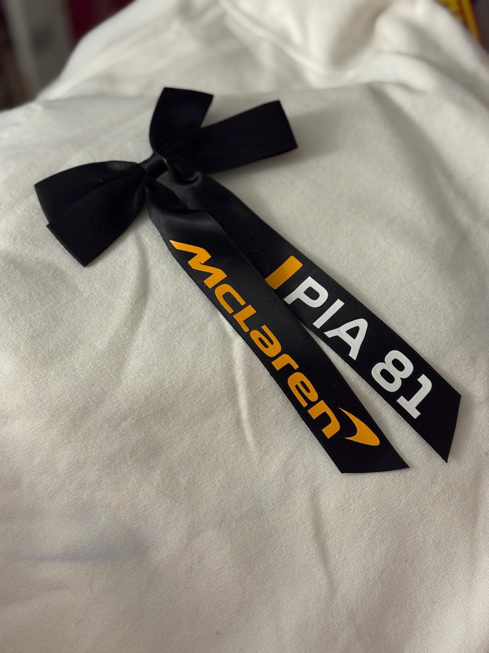 Custom F1 Hair Bow | Formula 1 Team & Driver Ribbon Bow | Race Day Accessory | Handmade Team Colour Hair Bow for F1 Fans