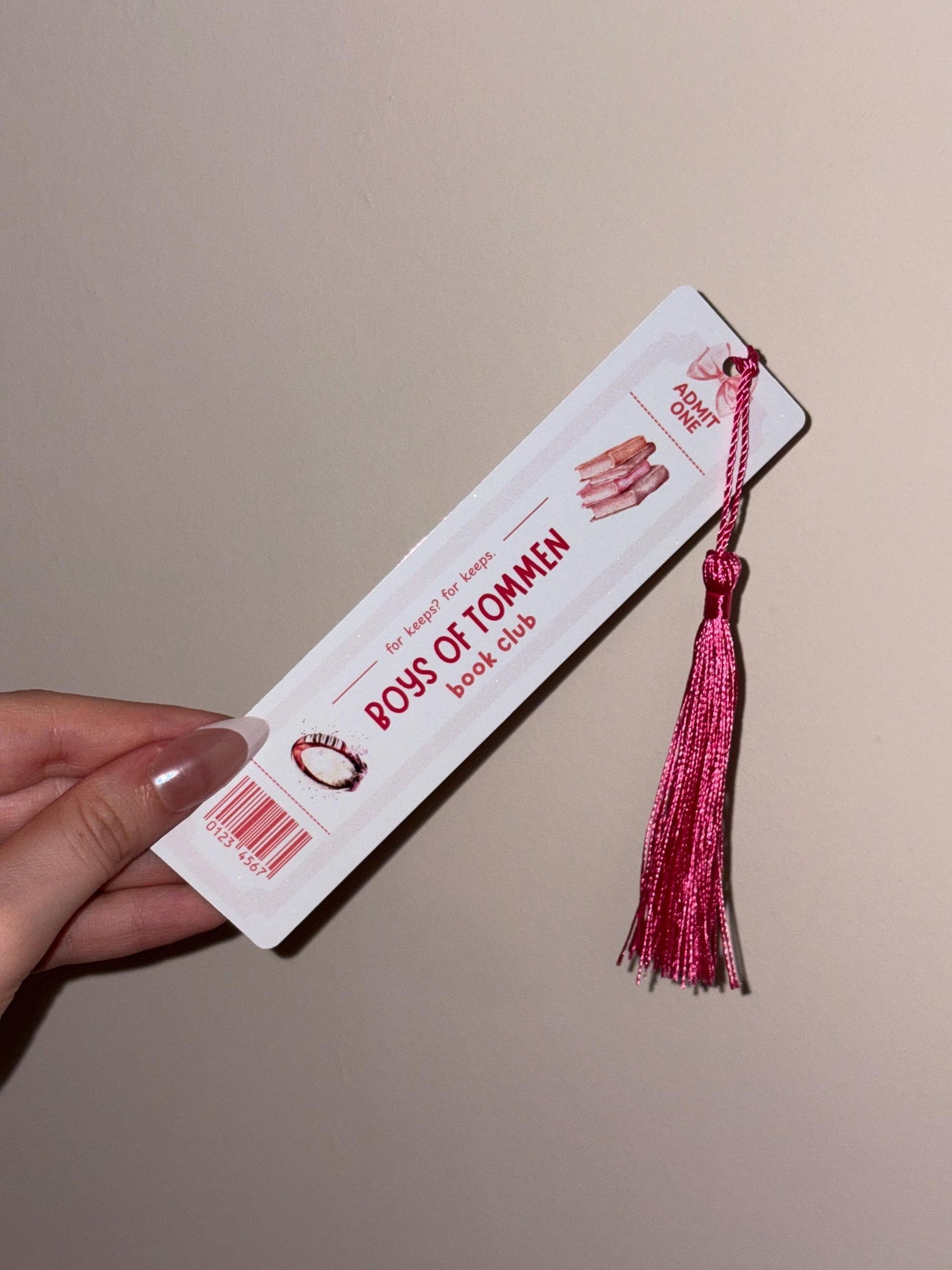 Boys of Tommen Book Club Metal Bookmark with Tassel | Ticket Stub Sports Romance Reader Books Binding 13 Keeping 13 Book Series