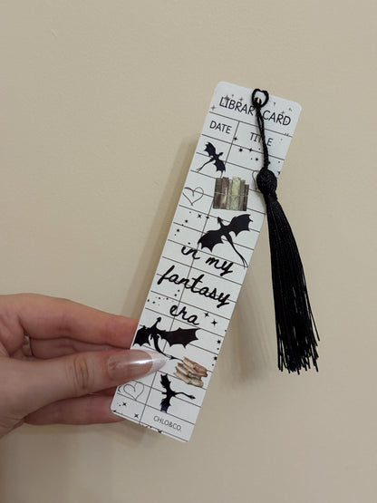 In My Fantasy Era Metal Bookmark with Tassel | Fantasy Romance Reader Bookish Gift Dragons and Books acotar Iron Flame