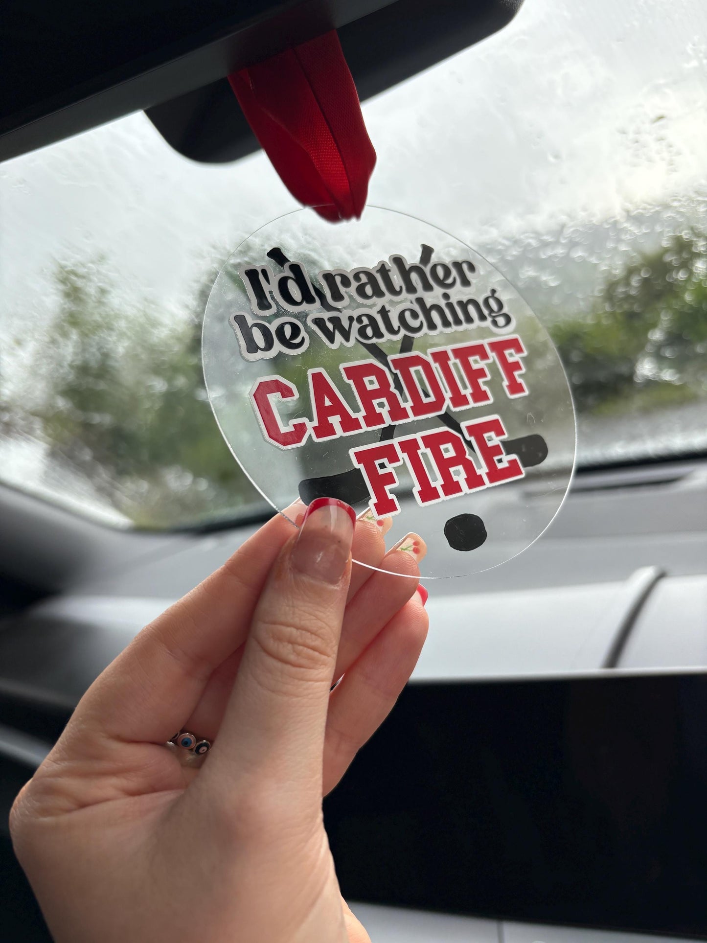 Custom Ice Hockey Car Mirror Accessory | NHL EIHL NIHL Acrylic Hanging Sign | Personalised Team Gift for Hockey Fans | chlo&co.