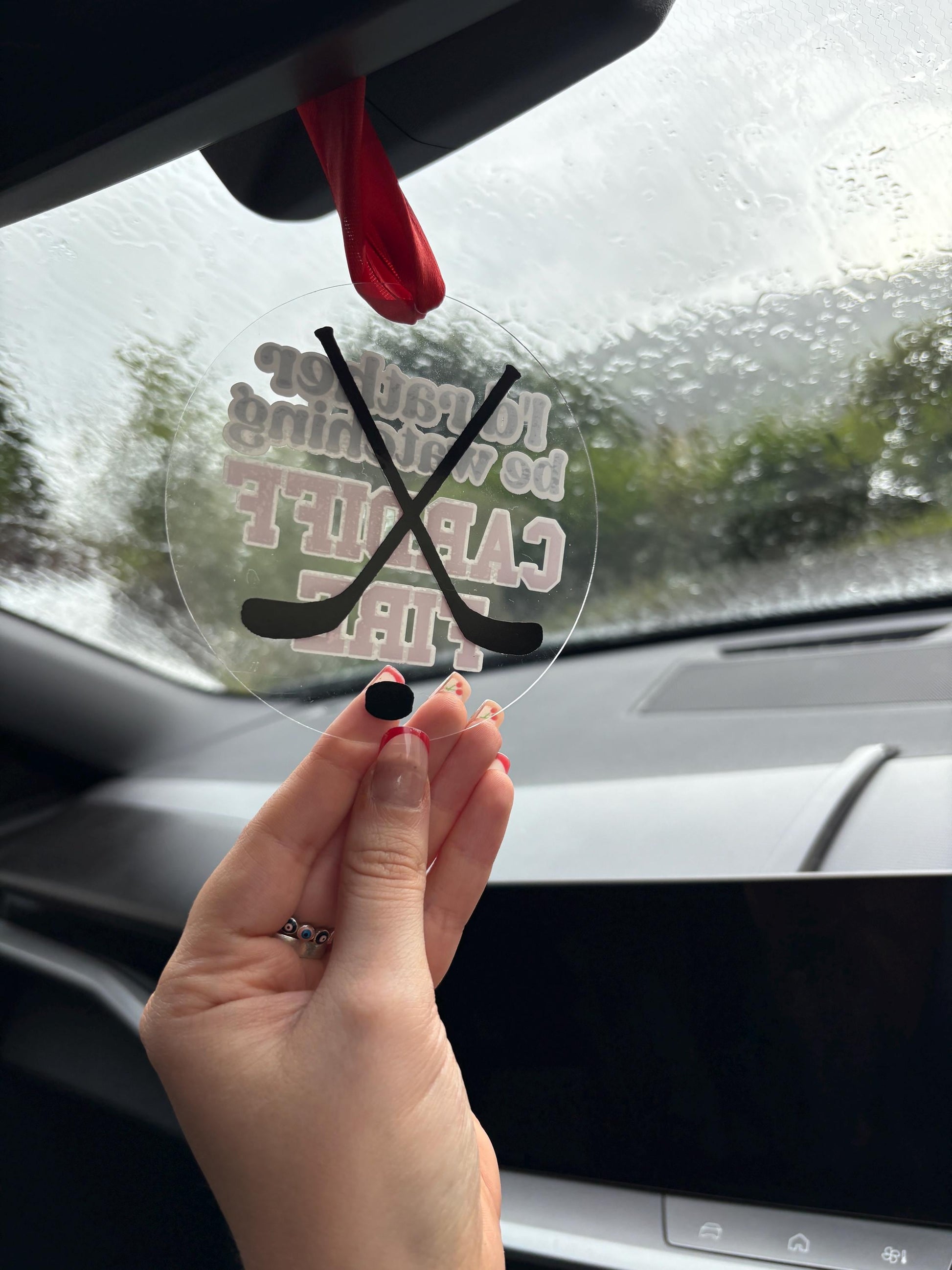 Custom Ice Hockey Car Mirror Accessory | NHL EIHL NIHL Acrylic Hanging Sign | Personalised Team Gift for Hockey Fans | chlo&co.