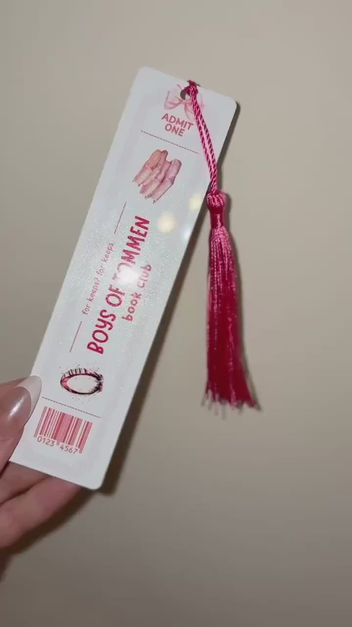 Boys of Tommen Book Club Metal Bookmark with Tassel | Ticket Stub Sports Romance Reader Books Binding 13 Keeping 13 Book Series