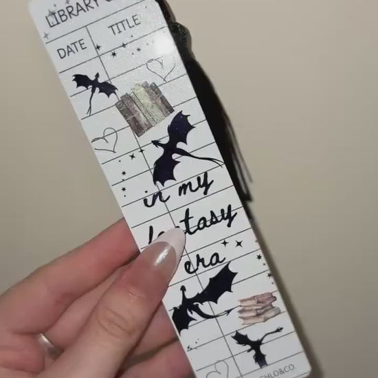 In My Fantasy Era Metal Bookmark with Tassel | Fantasy Romance Reader Bookish Gift Dragons and Books acotar Iron Flame