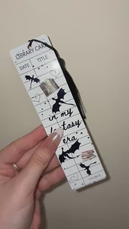 In My Fantasy Era Metal Bookmark with Tassel | Fantasy Romance Reader Bookish Gift Dragons and Books acotar Iron Flame
